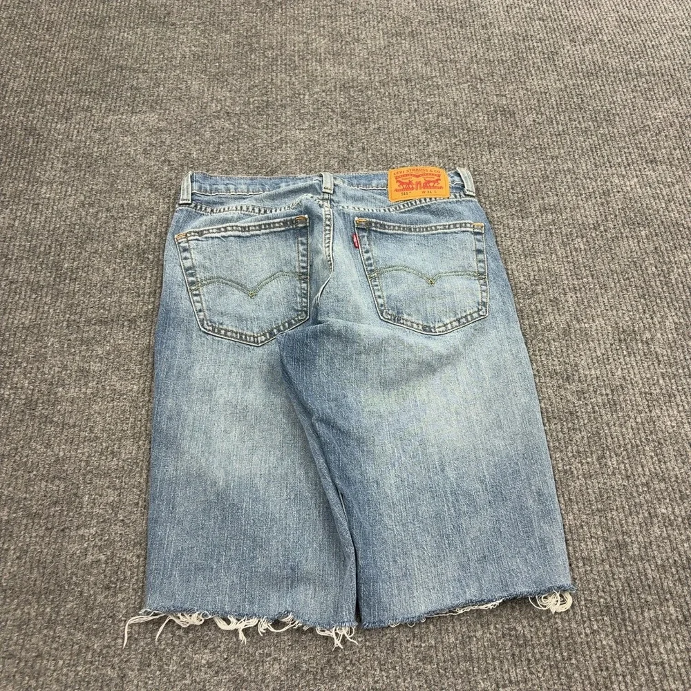 Levis 511 Shorts Mens 31 Blue Cotton Denim Cut Off Raw Hem Jorts Summer Casual